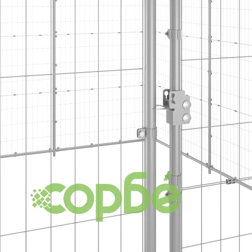 Външна клетка за куче, поцинкована стомана, 53,24 м² ➤ топ цена ➤ sorbe.bg