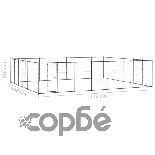 Външна клетка за кучета, стомана, 50,82 м² ➤ топ цена ➤ sorbe.bg