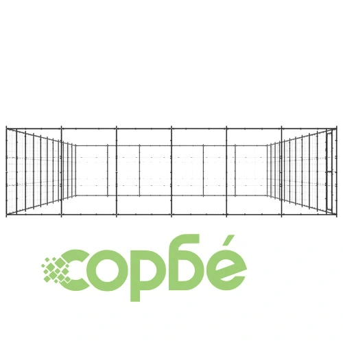 Външна клетка за кучета, стомана, 79,86 м² ➤ топ цена ➤ sorbe.bg