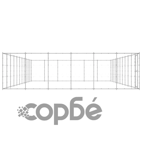 Външна клетка за куче, поцинкована стомана, 79,86 м² ➤ топ цена ➤ sorbe.bg