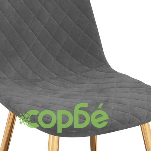 Трапезни столове, 6 бр, тъмносиви, кадифе ➤ топ цена ➤ sorbe.bg
