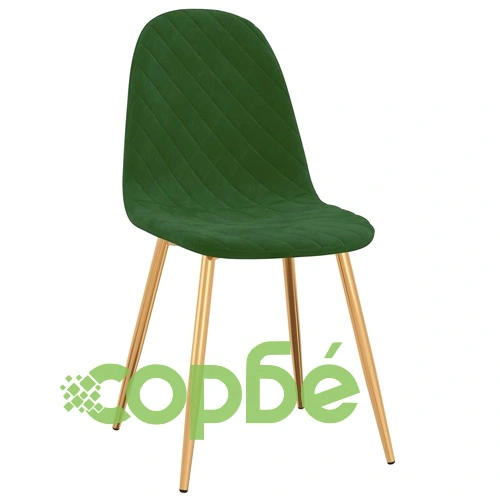 Трапезни столове, 6 бр, тъмнозелени, кадифе ➤ топ цена ➤ sorbe.bg