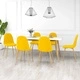 Трапезни столове, 6 бр, горчица, кадифе