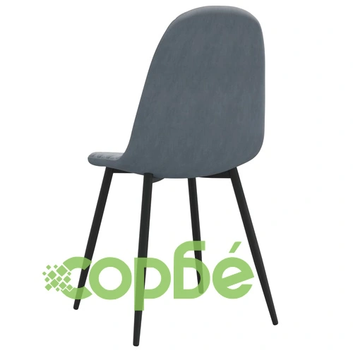 Трапезни столове, 6 бр, тъмносиви, кадифе ➤ топ цена ➤ sorbe.bg