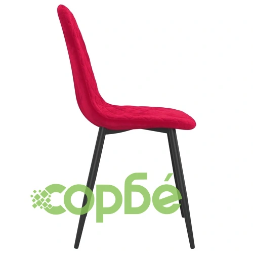 Трапезни столове, 6 бр, виненочервени, кадифе ➤ топ цена ➤ sorbe.bg