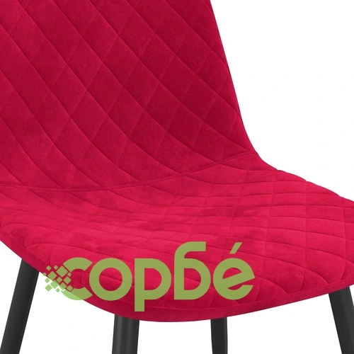 Трапезни столове, 6 бр, виненочервени, кадифе ➤ топ цена ➤ sorbe.bg