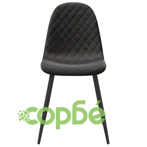 Трапезни столове, 6 бр, черни, кадифе ➤ топ цена ➤ sorbe.bg