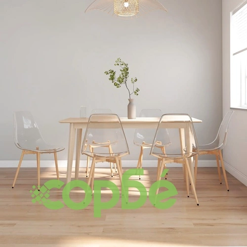 Трапезни столове, 6 бр, прозрачни, PET ➤ топ цена ➤ sorbe.bg