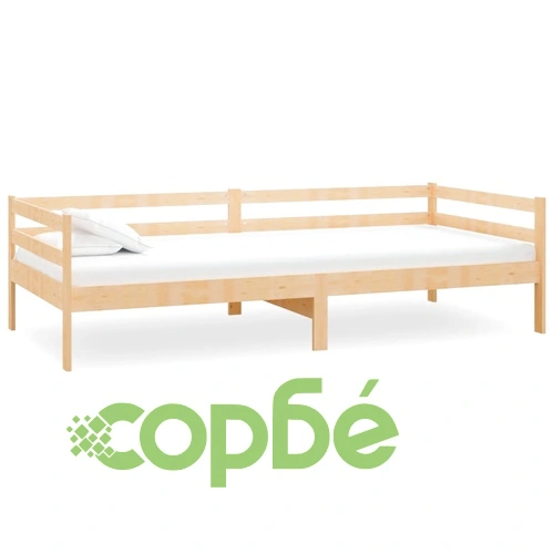 Дневно легло с матрак, 90x200 см, борово дърво масив ➤ топ цена ➤ sorbe.bg