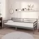 Дневно легло с матрак, 90x200 см, сиво, борово дърво масив