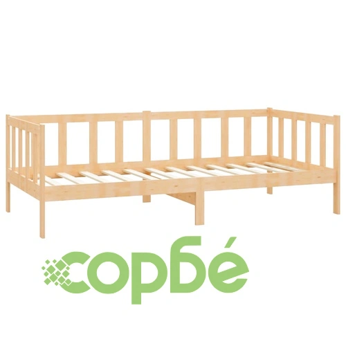 Дневно легло с матрак, 90x200 см, борово дърво масив ➤ топ цена ➤ sorbe.bg