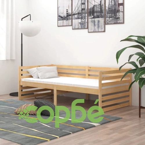 Дневно легло с матрак, 90x200 см, борово дърво масив ➤ топ цена ➤ sorbe.bg