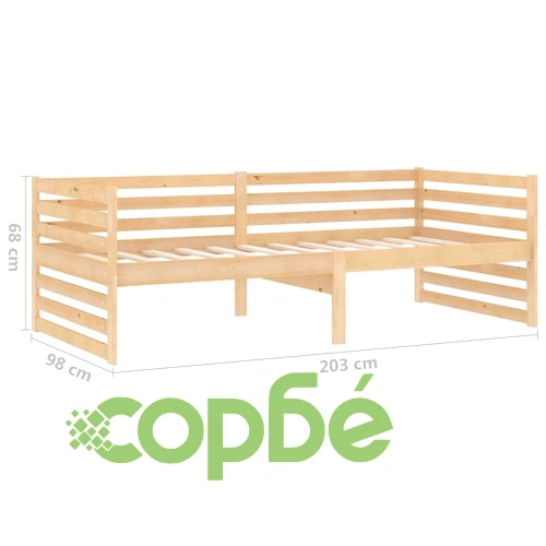 Дневно легло с матрак, 90x200 см, борово дърво масив ➤ топ цена ➤ sorbe.bg