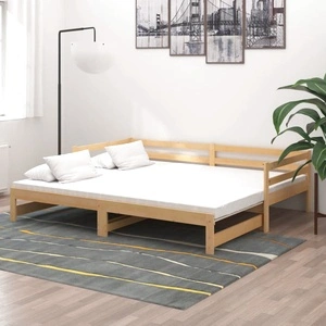 Разтегателно дневно легло, 2x(90x200) см, борово дърво масив