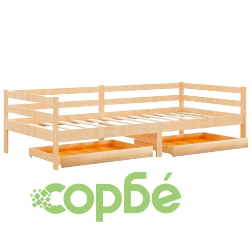Дневно легло с чекмеджета, 90x200 см, борово дърво масив ➤ топ цена ➤ sorbe.bg