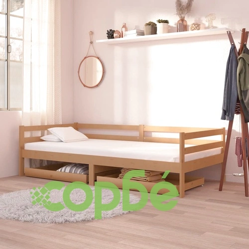 Дневно легло с чекмеджета 90x200 см меденокафяво бор масив ➤ топ цена ➤ sorbe.bg