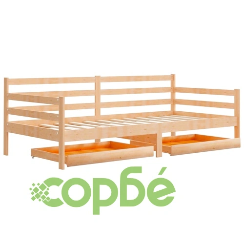 Дневно легло с чекмеджета, 90x200 см, борово дърво масив ➤ топ цена ➤ sorbe.bg