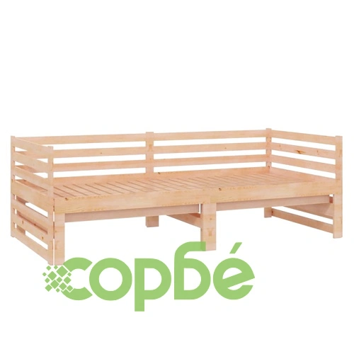 Разтегателно дневно легло, 2x(90x200) см, борово дърво масив ➤ топ цена ➤ sorbe.bg