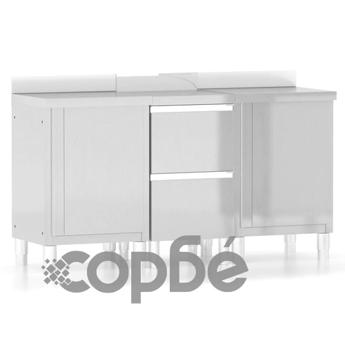 Кухненски шкафове за търговци, 3 бр., неръждаема стомана ➤ топ цена ➤ sorbe.bg