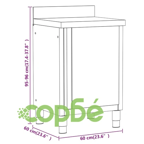 Кухненски шкафове за търговци, 3 бр., неръждаема стомана ➤ топ цена ➤ sorbe.bg