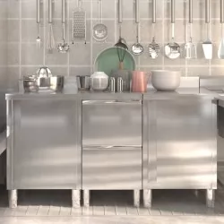 Търговски кухненски шкафове, 3 бр, неръждаема стомана