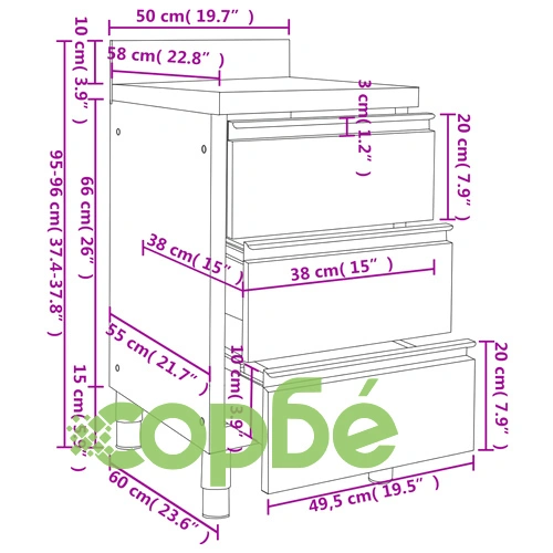 Кухненски шкафове за търговци, 2 бр., неръждаема стомана ➤ топ цена ➤ sorbe.bg