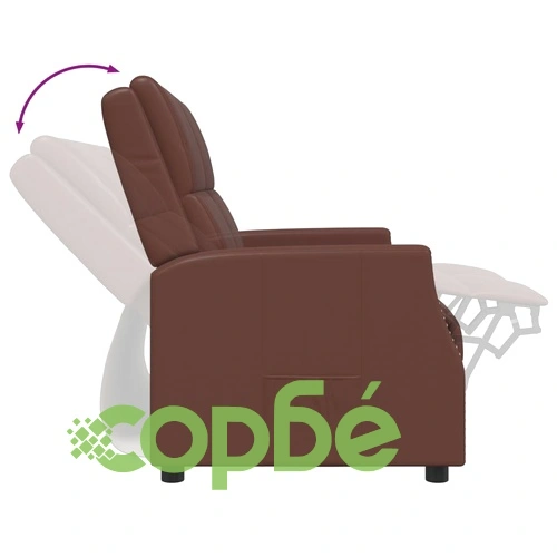 2-местен реклайнер, кафяв, изкуствена кожа ➤ топ цена ➤ sorbe.bg