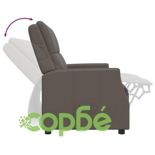 2-местен реклайнер, сив, изкуствена кожа ➤ топ цена ➤ sorbe.bg