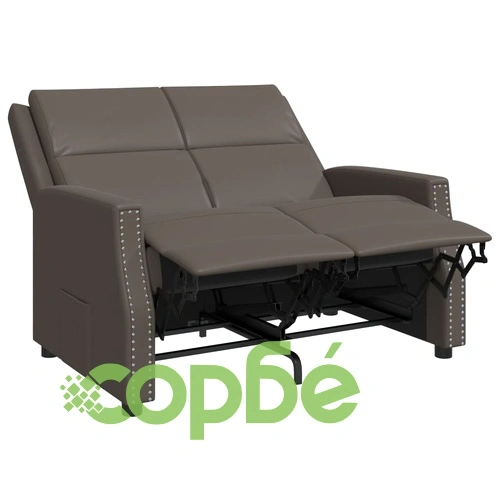 2-местен реклайнер, сив, изкуствена кожа ➤ топ цена ➤ sorbe.bg