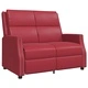 2-местен реклайнер, виненочервен, изкуствена кожа