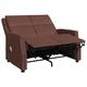 2-местен масажен реклайнер, кафяво, изкуствена кожа