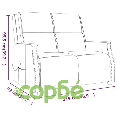 2-местен масажен реклайнер, кафяво, изкуствена кожа ➤ топ цена ➤ sorbe.bg