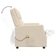 2-местен масажен реклайнер, кремаво, изкуствена кожа