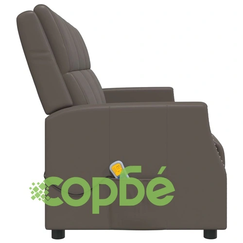 3-местен масажен реклайнер, сиво, изкуствена кожа ➤ топ цена ➤ sorbe.bg