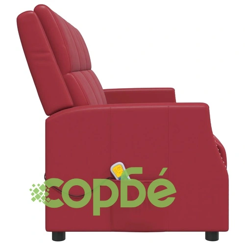 3-местен масажен реклайнер, виненочервено, изкуствена кожа ➤ топ цена ➤ sorbe.bg