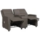 2-местен масажен реклайнер, сиво, изкуствена кожа