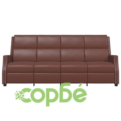 4-местен масажен реклайнер, кафяво, изкуствена кожа ➤ топ цена ➤ sorbe.bg