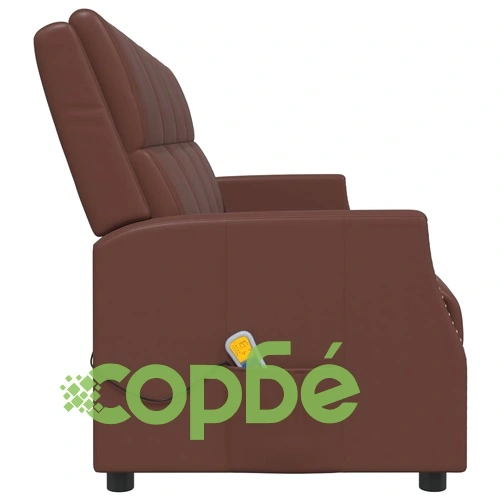 4-местен масажен реклайнер, кафяво, изкуствена кожа ➤ топ цена ➤ sorbe.bg