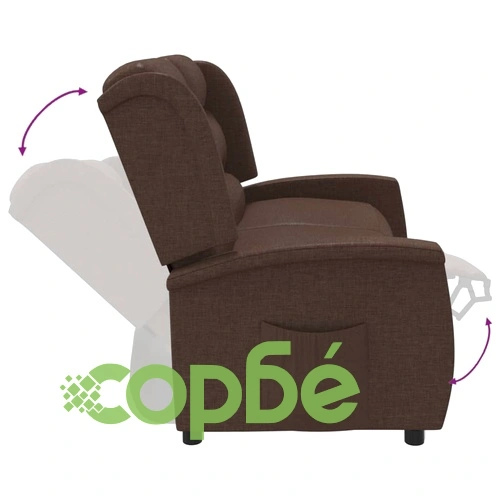 2-местен масажен реклайнер, кафяв, текстил ➤ топ цена ➤ sorbe.bg