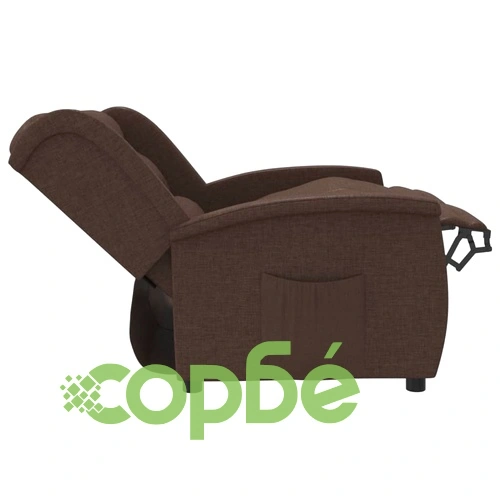 2-местен масажен реклайнер, кафяв, текстил ➤ топ цена ➤ sorbe.bg