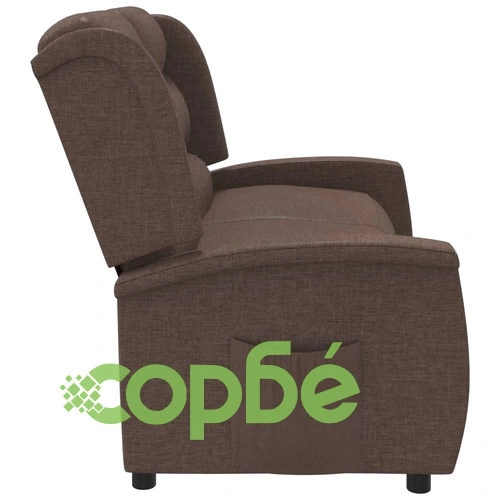 2-местен масажен реклайнер, таупе, текстил ➤ топ цена ➤ sorbe.bg