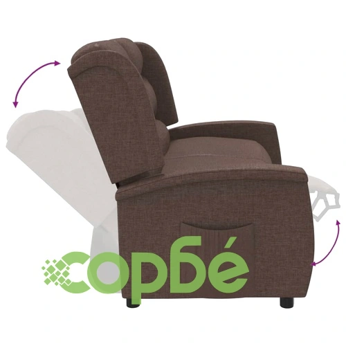 2-местен масажен реклайнер, таупе, текстил ➤ топ цена ➤ sorbe.bg