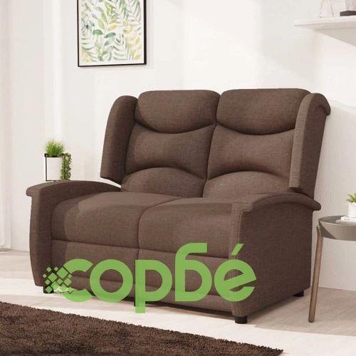 2-местен масажен реклайнер, таупе, текстил ➤ топ цена ➤ sorbe.bg