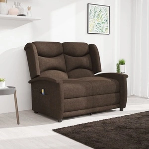 2-местен масажен реклайнер, таупе, текстил