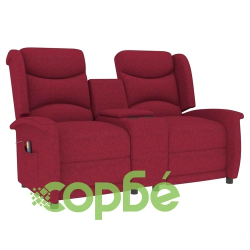 2-местен масажен наклоняем стол с поставка за чаша виненочервен ➤ топ цена ➤ sorbe.bg