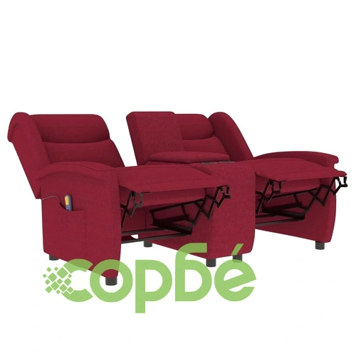 2-местен масажен наклоняем стол с поставка за чаша виненочервен ➤ топ цена ➤ sorbe.bg