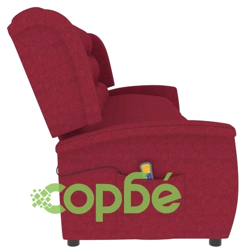 4-местен масажен реклайнер, виненочервен, текстил ➤ топ цена ➤ sorbe.bg