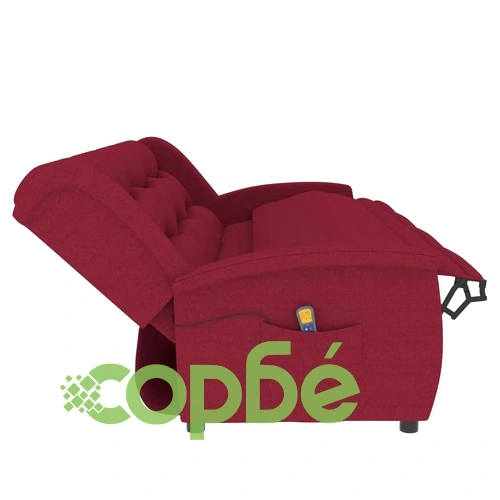 4-местен масажен реклайнер, виненочервен, текстил ➤ топ цена ➤ sorbe.bg