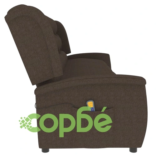 4-местен масажен реклайнер, кафяв, текстил ➤ топ цена ➤ sorbe.bg