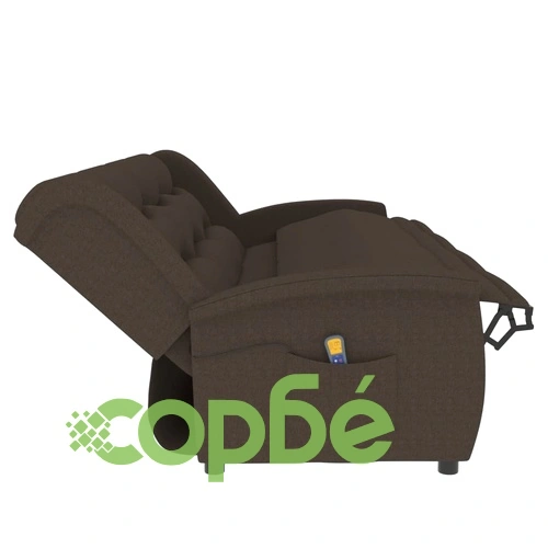 4-местен масажен реклайнер, кафяв, текстил ➤ топ цена ➤ sorbe.bg